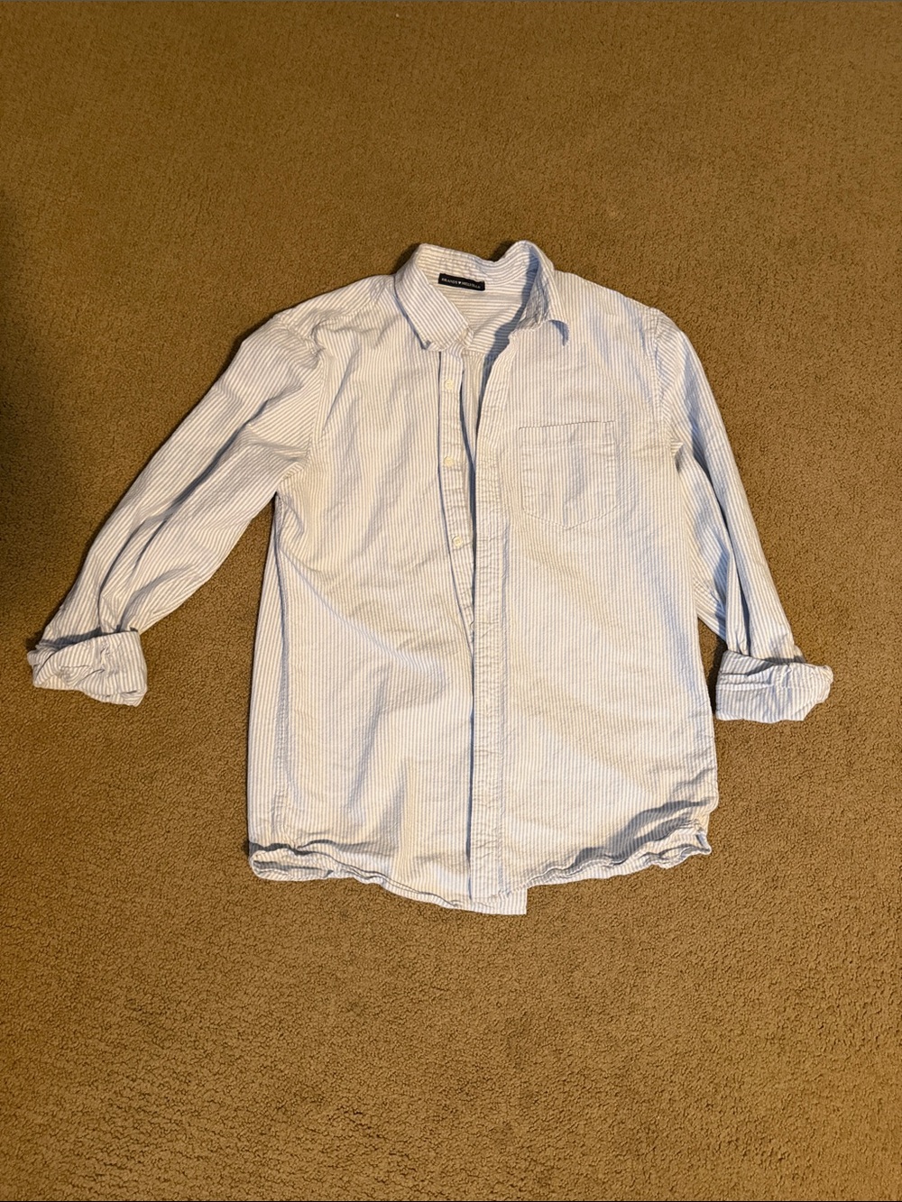 Brandy Melville Light Blue & White Striped Button-Down Shirt